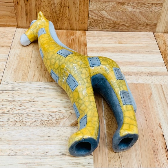 San Diego Zoo Wild Animal Park Raku Signed Giraffe Ceramic Pottery Figurine - Picture 7 of 15